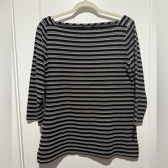 St. John Tops - St. John 3/4 Sleeve Boat Stripe Knit Top  Size M Nautical 
Coastal Country Club